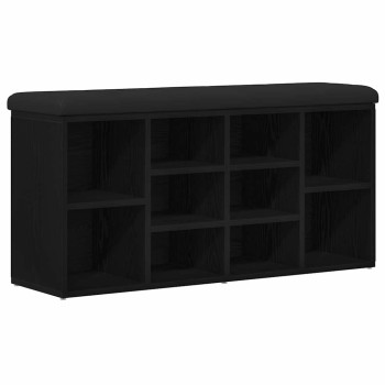 Cipőpad polcokkal fekete tölgy 102 x 32 x 50 cm faanyag