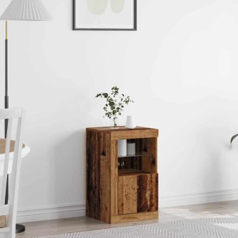 Led tálaló led -es lámpákkal öreg fa 41 x 37 x 67 cm faanyag