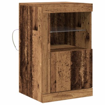 Led tálaló led -es lámpákkal öreg fa 41 x 37 x 67 cm faanyag