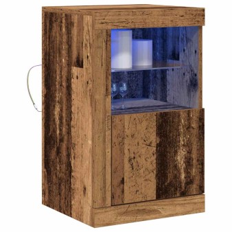 Led tálaló led -es lámpákkal öreg fa 41 x 37 x 67 cm faanyag