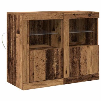 Led tálaló 2 pcs öreg fa 41 x 37 x 67 cm faanyag