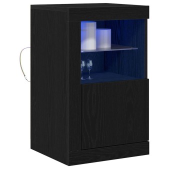 Led tálaló 2 pcs fekete tölgy 41 x 37 x 67 cm faanyag