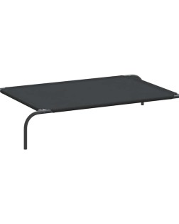 Fekete oxford szövet és acél emelt kutyafekhely 110x65x20 cm