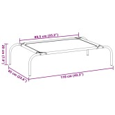 Fekete oxford szövet és acél emelt kutyafekhely 110x65x20 cm Fekete oxford szövet és acél emelt kutyafekhely 110x65x20 cm