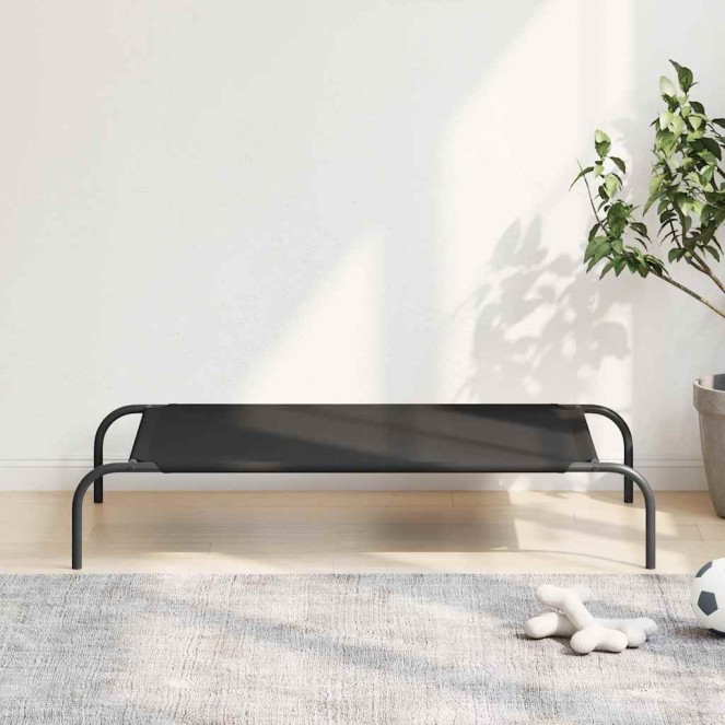 Fekete oxford szövet és acél emelt kutyafekhely 110x65x20 cm Fekete oxford szövet és acél emelt kutyafekhely 110x65x20 cm