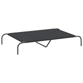 Fekete oxford szövet és acél emelt kutyafekhely 130x80x20 cm