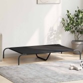 Fekete oxford szövet és acél emelt kutyafekhely 130x80x20 cm