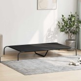 Fekete oxford szövet és acél emelt kutyafekhely 150x90x20 cm Fekete oxford szövet és acél emelt kutyafekhely 150x90x20 cm