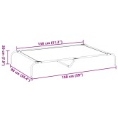 Fekete oxford szövet és acél emelt kutyafekhely 150x90x20 cm Fekete oxford szövet és acél emelt kutyafekhely 150x90x20 cm