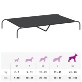 Fekete oxford szövet és acél emelt kutyafekhely 150x90x20 cm Fekete oxford szövet és acél emelt kutyafekhely 150x90x20 cm