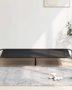 Fekete oxford szövet és acél emelt kutyafekhely 150x90x20 cm