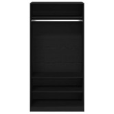 Ruhásszekrény polcokkal fekete tölgy 100 x 50 x 200 cm faanyag Ruhásszekrény polcokkal fekete tölgy 100 x 50 x 200 cm faanyag