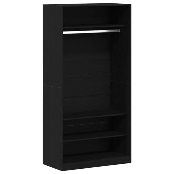 Ruhásszekrény polcokkal fekete tölgy 100 x 50 x 200 cm faanyag