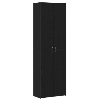 Irodai szekrény polcokkal fekete tölgy 60 x 32 x 190 cm faanyag