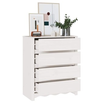 Fiókos szekrény drammen fehér 76,5 x 40 x 91 cm tömör fenyőfa