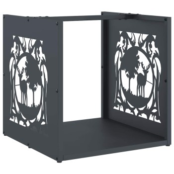 Antracitszürke hidegen hengerelt acél tűzifatároló 40x40x40 cm