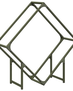 Olívazöld hidegen hengerelt acél tűzifatároló 80x25x80 cm