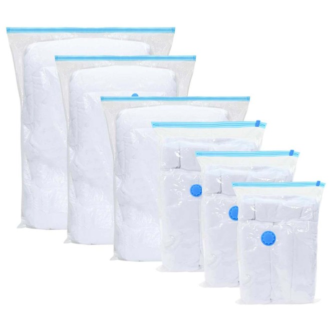 Tárolótáskák falra szerelhető 5 pcs átlátszó és kék 120 x 70 cm