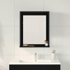 Tükör polcokkal musta tammi 50 x 12 x 60 cm üveg és műszaki fa