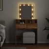 Sminktükör fiókkal polcokkal öreg fa 80 x 41 x 144,5 cm faanyag