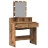 Sminktükör fiókkal polcokkal öreg fa 80 x 41 x 144,5 cm faanyag