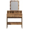 Sminktükör fiókkal polcokkal öreg fa 80 x 41 x 144,5 cm faanyag