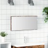Tükör led -es lámpákkal barna 80 x 37 cm üveg és műszaki fa