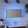 Tükör led -es lámpákkal régi fa 80 x 37 cm üveg és műszaki fa