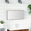 Tükör led -es lámpákkal régi fa 80 x 37 cm üveg és műszaki fa