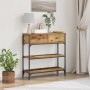 Konzolasztal fiókkal öreg fa 72.5 x 25 x 75 cm faanyag