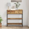 Konzolasztal fiókkal öreg fa 72.5 x 25 x 75 cm faanyag