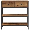 Konzolasztal fiókkal öreg fa 72.5 x 25 x 75 cm faanyag