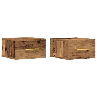 Éjjeliszekrény 2 pcs öreg fa 35 x 35 x 20 cm faanyag