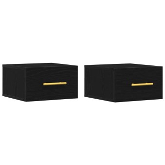 Éjjeliszekrény 2 pcs fekete tölgy 35 x 35 x 20 cm faanyag