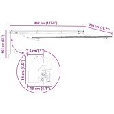 Behúzható napellenző sárga 350 x 200 cm szövet