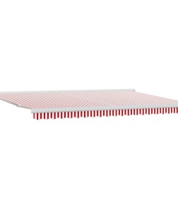 Behúzható napellenző piros és fehér 500 × 300 cm szövet és fém