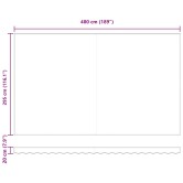 Behúzható napellenző piros és fehér 500 × 300 cm szövet és fém