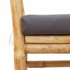 Kerti pad párnával barna 110 x 38 x 65cm bambusz