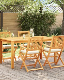 Összecsukható szék 4 pcs fehér 49 x 57.5 x 92cm tömör akácfa