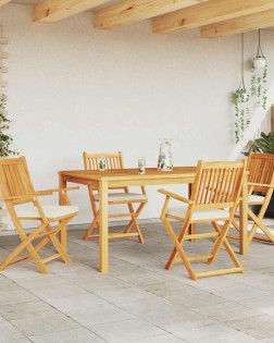 Összecsukható szék 4 pcs fehér 49 x 57.5 x 92cm tömör akácfa