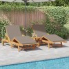 Napozó 3 pcs tópszínű 200 x 67 x 84 cm tömör akácfa