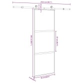 Tolóajtó vasalatokkal 76x205 cm edzett üveg&alumínium Tolóajtó vasalatokkal 76x205 cm edzett üveg&alumínium