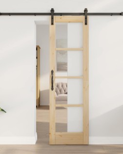 Csúszó ajtó orkdal természetes és fekete 61 x 198,5 cm