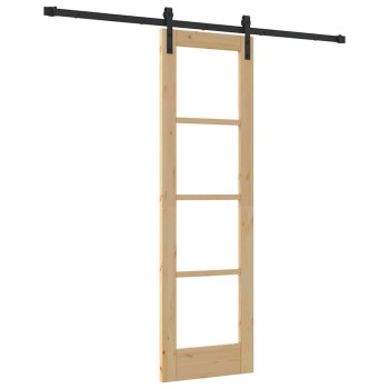 Csúszó ajtó orkdal természetes és fekete 61 x 198,5 cm
