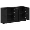 Széf 2 pcs fekete tölgy 60 x 30 x 70 cm faanyag
