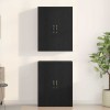 Fali szekrény 2 pcs fekete tölgy 69,5 x 34 x 90 cm faanyag