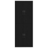 Fali szekrény 2 pcs fekete tölgy 69,5 x 34 x 90 cm faanyag