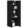 Fali szekrény 2 pcs fekete tölgy 69,5 x 34 x 90 cm faanyag