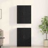 Fali szekrény 2 pcs fekete tölgy 69,5 x 34 x 90 cm faanyag