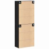 Fali szekrény 2 pcs fekete tölgy 69,5 x 34 x 90 cm faanyag